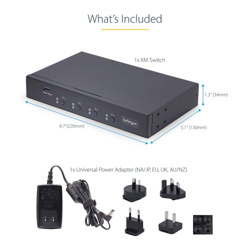 StarTech.com 4 Port KM Switch with Mouse Roaming