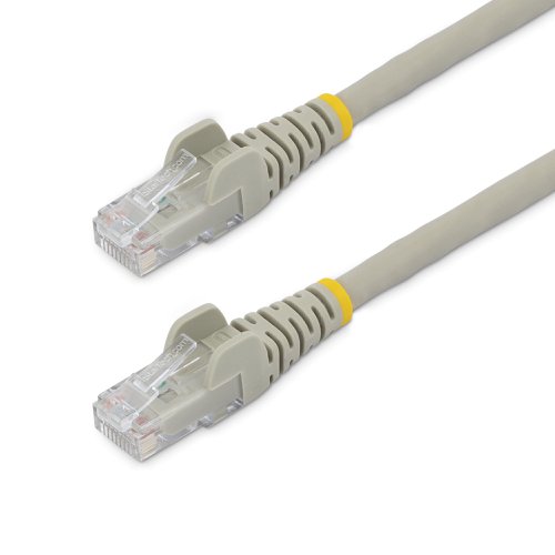 Low Smoke Zero Halogen (LSZH) Category 6 Snagless Network Patch Cable supports error-free Multi Gigabit connections: 1Gbps, 2.5Gbps, 5Gbps and 10Gbps (up to 160ft/55m). This PVC free high-performance cable offers reliable connectivity to all networking devices, such as Network Interface Cards (NIC), servers, routers, network attached storage (NAS), VoIP phones, PoE devices, etc.This Eco-friendly LSZH CAT6 cable produces lower levels of toxic corrosive fumes and white smoke in the event of a fire, which offers higher visibility, allowing for a safer and faster evacuation.Made with 100% bare copper wire, StarTech.com cables are fully compliant with, unlike other cables that use copper clad aluminium (CCA) wire.Supports high power PoE for Laptops, IP TVs, Security Cameras, VoIP phones, NAS devices, etc.The Snagless design protects the RJ45 clip and ensures the cables are easily pulled through constrained spaces such as conduits or raceways and prevents the cable from getting caught/damaged during installation. Lab Tested and Third Party Certified for Product Performance and Safety.Hassle-free Installation with Reliable Performance and Flexibility:6.0 mm (0.23”) OD, Flexible PVC-Free jacket with 100 mm (3.93”) bend radiusFlexible HD-PE insulation for reduced Intra-pair CrosstalkSpline separator for reduced Inter-pair Crosstalk and improved heat dissipation for 100W PoE24AWG (0.25mm2), 100% copper, stranded wire twisted pairsU/UTP cable constructionElectrical Characteristics:ETL Verified for maximum performanceCable Impedance: 100 ohms ± 15% at 250 MHzMax. DC Resistance: 14 ohms per 1000 ft (305 m)Pair to GND Capacitance: 330 pF per 328 ft (100 m)Mutual Capacitance: 5.6 nF per 1000 ft (305 m)Propagation Delay Skew: 45 ns per 328 ft (100 m)