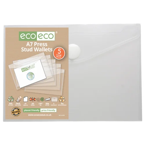 A7 95% Recycled Clear Press Stud Wallets (5)