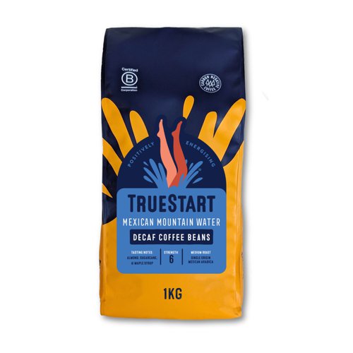 An exceptional coffee that should be on every coffee drinkers list to try. Specialty Coffee Association (SCA) Q-graded with scores above 82.5.This coffee has tasting notes of Almond, Sugarcane & Maple Syrup. It's naturally sweet and very smooth. Decaffeinated using the Mexican mountain water method for exceptionally full flavour and no chemicals!Independently Lab Tested (Since 2015): Super clean coffee guarantee. Mycotoxin and heavy metal free. Decaffeinated chemical-free using the Mexican Mountain Water Method for no crash or jitters!Naturally rich in antioxidants & minerals at higher levels than green & black teas - winner! We also independently lab test all our coffees to ensure they are free from mycotoxins.TrueStart Coffee is a family-run, independent brand that makes delicious coffee to make you feel amazing. As a certified B Corp and Carbon Negative company we're on a mission to make people feel happier and healthier; one cup of positive energy at a time!