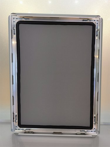 Deflecto A4 Wall Mounted Waterproof 25mm Aluminium Snap Frame Literature Display Sign Holder Silver - SFA4SWP