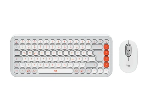 Logitech Pop Icon Combo Wireless Off White Keyboard and Mouse Set