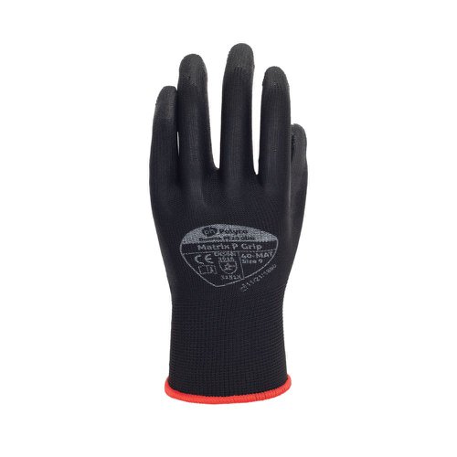 Polyco Matrix P Grip Black PU Palm Coated Glove Size 11 40-MAT/11 | Polyco Healthline