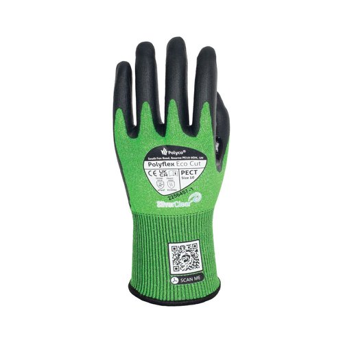 Polyco Polyflex Eco Cut Foamed Nitrile Palm Coated Cut Resistant Glove Size 8 (Pack of 10) PECT/8