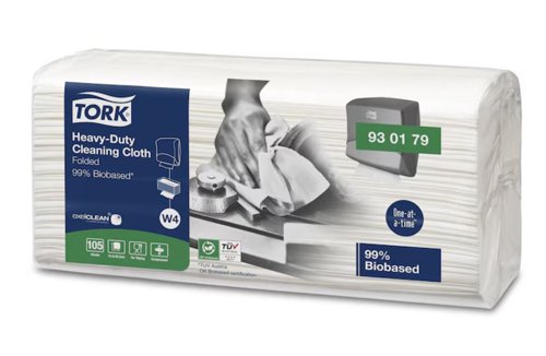 Tork Biobased Heavy-Duty Cleaning Cloth White (Pack of 420) 930179