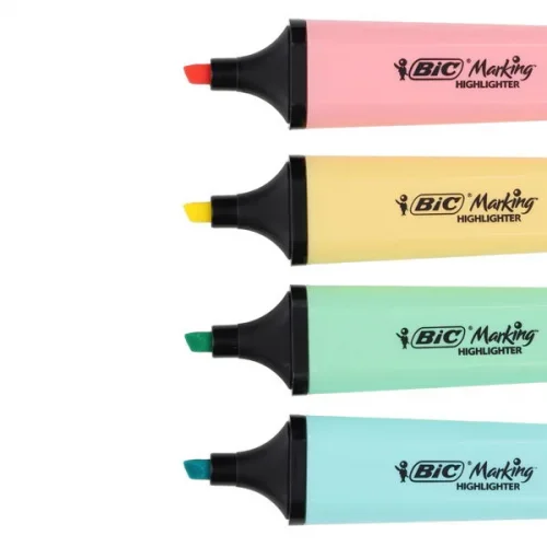 BIC Tank Highlighters Pastel Assorted Pack of 4