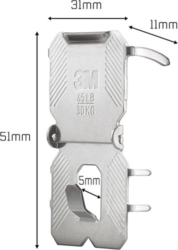 3M CLAW Picture Hanger For Plasterboard Stainless Steel Holds Up To 30Kg (Pack 2) - 7100269195