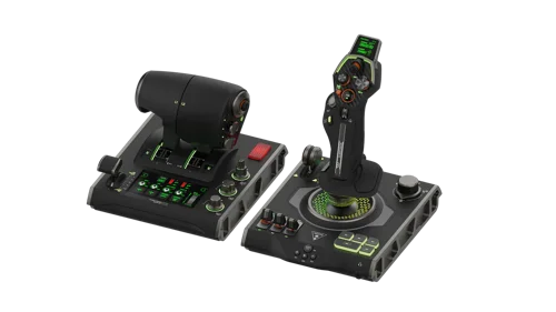 Turtle Beach VelocityOne Black USB Flightstick - Universal HOTAS Simulation Joystick and Throttle with Touch Display