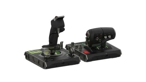 Turtle Beach VelocityOne Black USB Flightstick - Universal HOTAS Simulation Joystick and Throttle with Touch Display