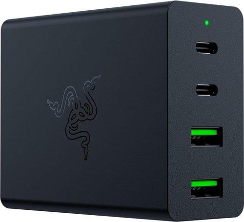 Razer 130W 4 Port GaN USB-C USB-A Black Charger