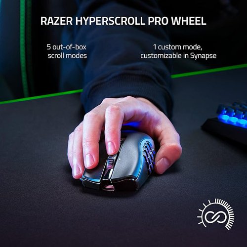 Razer Naga V2 Pro 30000 DPI RF Wireless + Bluetooth + USB-C Gaming Mouse