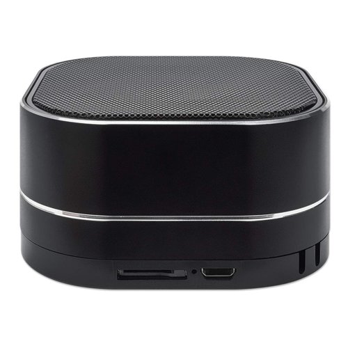 Manhattan Sound Science Metallic Black Bluetooth Speaker - Up to 6 Hours Playback Time; 10m Range; Aux 3.5mm Connector