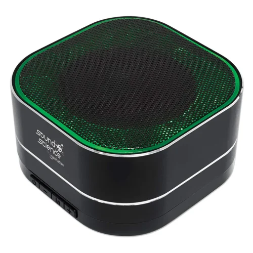 Manhattan Sound Science Metallic Black Bluetooth Speaker - Up to 6 Hours Playback Time; 10m Range; Aux 3.5mm Connector