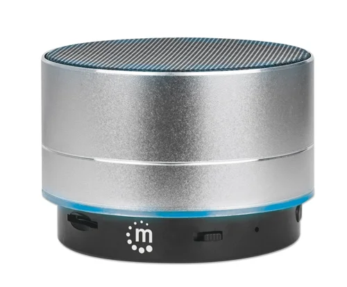 Manhattan Metallic Silver Bluetooth Speaker - Up to 5 Hours Playback Time; Splashproof; 10m Range; Aux 3.5mm Connector