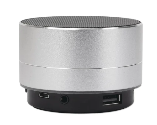 Manhattan Metallic Silver Bluetooth Speaker - Up to 5 Hours Playback Time; Splashproof; 10m Range; Aux 3.5mm Connector