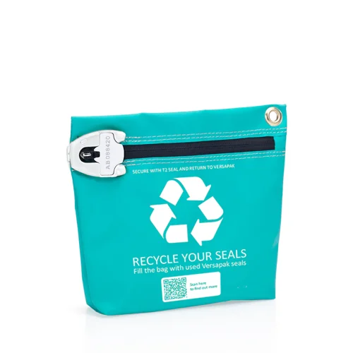 Versapak Security Seal Recycle Scheme Bag Small 220x180x 50mm Green - GENT04607