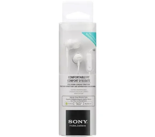 8SO10320851 | Lightweight in-ear headphones with a 9mm, 8Hz–22kHz driver, silicone earbuds.With a simple to use in-line remote control, the Sony EX15APW Headphones make it easy to stay in charge of your music, with the ability to skip, play and pause songs at the touch of a button.