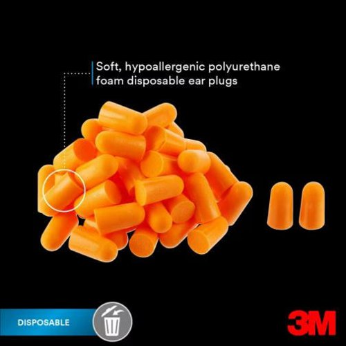 3M™ Earplugs 1100, Contractor Pack, 50 PR/PK (94 - 105 dB)