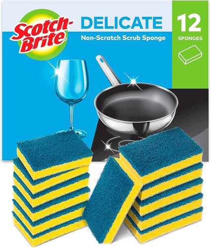 Scotch-Brite® Delicate Non-Scratch Scrub Sponge, 12 pieces in pack