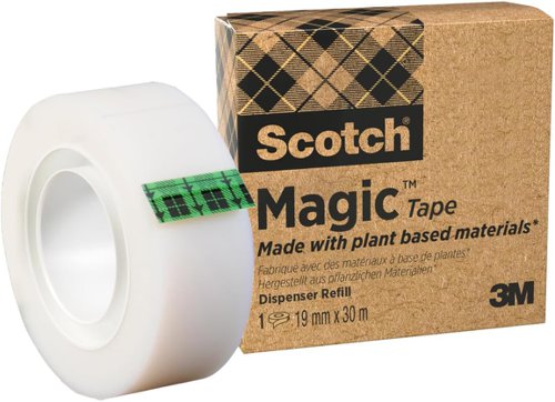 Scotch® Magic™ Tape, Made with 66% Plant Based Adhesive, 19 mm x 30 m, 1 Roll/Pack