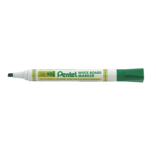 Pentel Everyday Drywipe Marker Chisel Tip  Line Width 4.5mm - 1.8mm Green (Pack 12) - MW86-DE