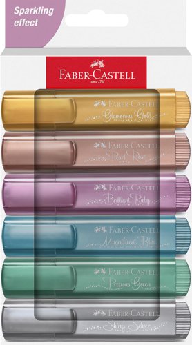 Faber-Castell Highlighter Textliner 46 Assorted Metallic Colours (Pack 6) - 254676