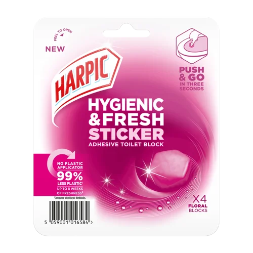 Harpic Hygienic And Fresh Floral Toilet Stickers Freshener (Pack 4) - 3275290