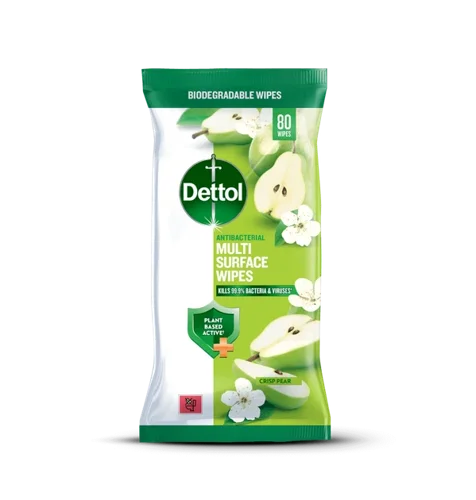 Dettol Antibacterial Disinfectant Wipes Crisp Pear (Pack 80) - 3264362