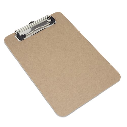 PRACTICAL - A5 sized, hardboard Masonite clipboard features a low-profile clip with a strong spring mechanism to hold documents securely.LARGE CAPACITY - The sturdy metal, low-profile clip has protective plastic corners providing extra grip without creasing or damaging documents. Holds up to 100 sheets of 80gsm paper.SMOOTH WRITING SURFACE - Durable hardboard base with rounded corners that is easy to hold with a glazed finish providing a comfortable, smooth writing surface.PORTABLE AND EASY STORAGE - Lightweight with a handy retractable hanging hook and a compact low-profile clip makes it easy to stack for storage or to carry in a rucksack, briefcase or by hand.CONVENIENT USE - This Clipboard is useful for school projects and field trips, surveys and questionnaires, hospital records, memos, tickets, receipts, artwork, menus and much more.