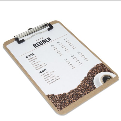 PRACTICAL - A5 sized, hardboard Masonite clipboard features a low-profile clip with a strong spring mechanism to hold documents securely.LARGE CAPACITY - The sturdy metal, low-profile clip has protective plastic corners providing extra grip without creasing or damaging documents. Holds up to 100 sheets of 80gsm paper.SMOOTH WRITING SURFACE - Durable hardboard base with rounded corners that is easy to hold with a glazed finish providing a comfortable, smooth writing surface.PORTABLE AND EASY STORAGE - Lightweight with a handy retractable hanging hook and a compact low-profile clip makes it easy to stack for storage or to carry in a rucksack, briefcase or by hand.CONVENIENT USE - This Clipboard is useful for school projects and field trips, surveys and questionnaires, hospital records, memos, tickets, receipts, artwork, menus and much more.