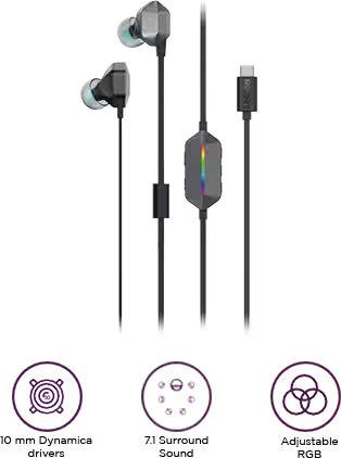 Lenovo Legion E510 7.1 RGB Wired USB-C Gaming Earphones