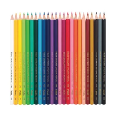 Pentel Arts Colouring Pencils Assorted Colours (Pack 24) - CB8-24U