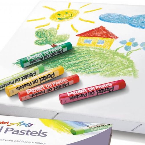 Pentel Arts Oil Pastels 12 Assorted Colour Set Mini Class Pack (12 x Pack 12) - PHN4-12/CPNEW