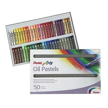 Pentel Arts Oil Pastels Assorted Colours Set (Pack 50) - PHN4-50