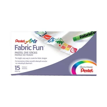 Pentel Arts Fabric Fun 15 Pastel Dye Sticks (Pack 1) - PTS-15