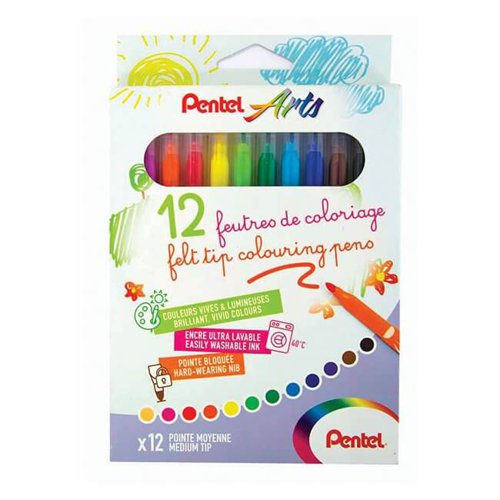 Quality felt tip colouring pens. The brilliant, vivid colours make these an ideal choice for both colouring and drawing. Ergonomic triangular-shaped grip for easy handling. Washable at 40-60 degrees.