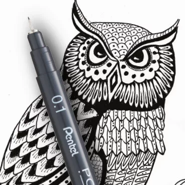 Pentel Arts Pointliner 11 Size Tips plus 2.0mm & 0.3mm Caligraphy Pens in Black & 0.5mm in Grey Sepia and Sanguine Ink (Pack 14) - YS20P-14