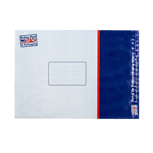 Pukka Post & Packaging Poly Mailing Bags Peel and Seal Size 4 320mmx440mm With 40mm Depth Opaque (Pack 5) - 9655-PCK(5)