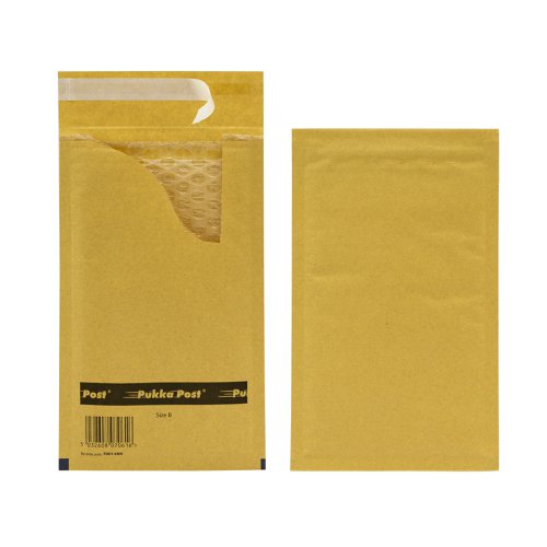 Pukka Post & Packaging Bubble Lined Envelopes Gold Peel and Seal Size B 140mmx225mm (Pack 10) - 7061-ENV(10)