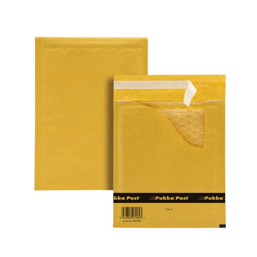 Pukka Post & Packaging Bubble Lined Envelopes Gold Peel and Seal Size C 170mmx225mm (Pack 10) - 7062-ENV(10)