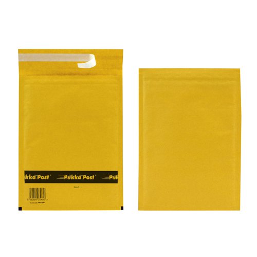 Pukka Post & Packaging Bubble Lined Envelopes Gold Peel and Seal Size D 200mmx275mm (Pack 10) - 7063-ENV(10)