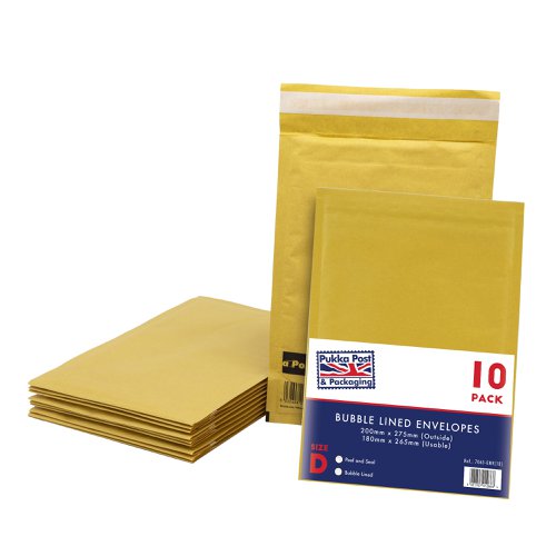 61144PK | Pukka Post & Packaging aims to take the stress out of all of your packaging needs! A place to buy all your packaging in one go! Our bubble envelope range features practical envelopes for all your business or personal needs. Keep the contents of your packages safe throughout the mailing process by purchasing our bubble envelopes. They are constructed to be puncture-resistant, so you can send valuables through the mail with peace of mind. The envelopes feature a strong peel and seal closure for quick, easy shipping; no tape is required. They are lightweight and have an all-in-one design, so will not add bulk or excessive weight to shipments. 