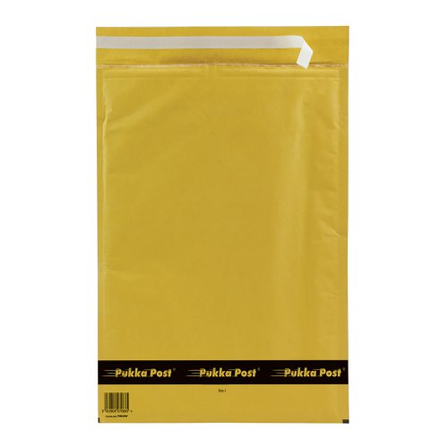 Pukka Post & Packaging Bubble Lined Envelopes Gold Peel and Seal Size J 320mmx455mm (Pack 10) - 7068-ENV(10)