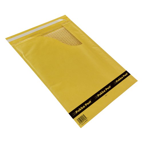 Pukka Post & Packaging Bubble Lined Envelopes Gold Peel and Seal Size J 320mmx455mm (Pack 10) - 7068-ENV(10)