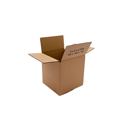 Single Wall Cardboard Cartons152x152x152mm Brown (Pack 25) - 51SW003