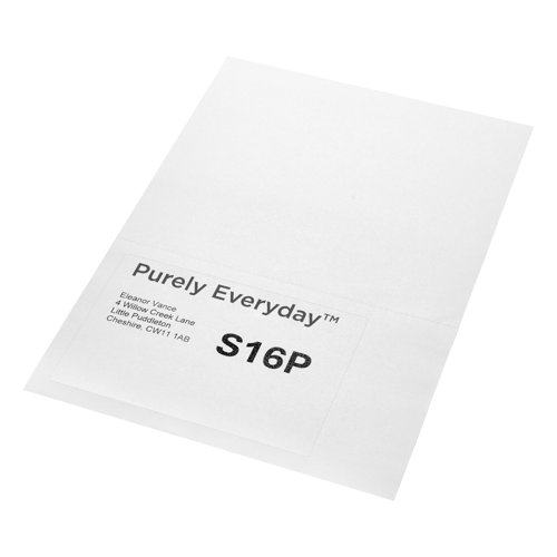 Purely Everyday A4 Single Integrated Label S16P One Integral Hotmelt Label Perforated 150 x 101mm White (Pack 1000)