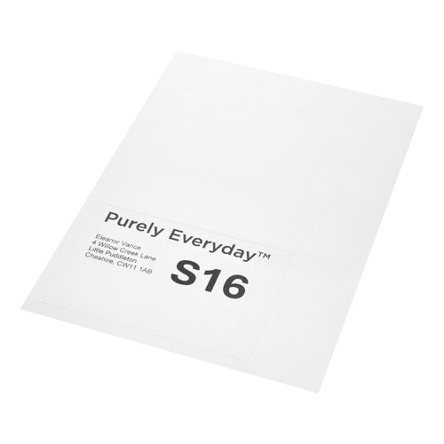 Purely Everyday A4 Single Integrated Label S16 One Integral Hotmelt Label 150 x 101mm White (Pack 1000)
