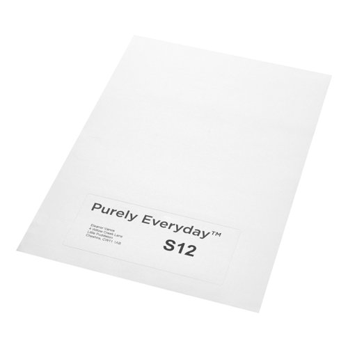 Purely Everyday A4 Single Integrated Label S12 One Integral Hotmelt Label 140 x 60mm White (Pack 1000)