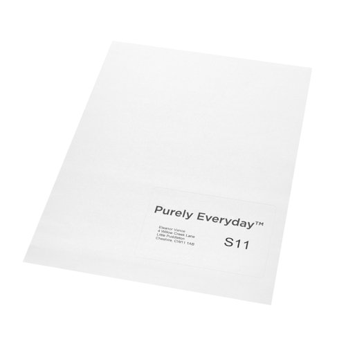 Purely Everyday A4 Single Integrated Label S11 One Integral Hotmelt Label 110 x 80mm White (Pack 1000)