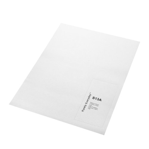 Purely Everyday A4 Single Integrated Label S13 One Integral Hotmelt Label 110x60mm White (Pack 1000)